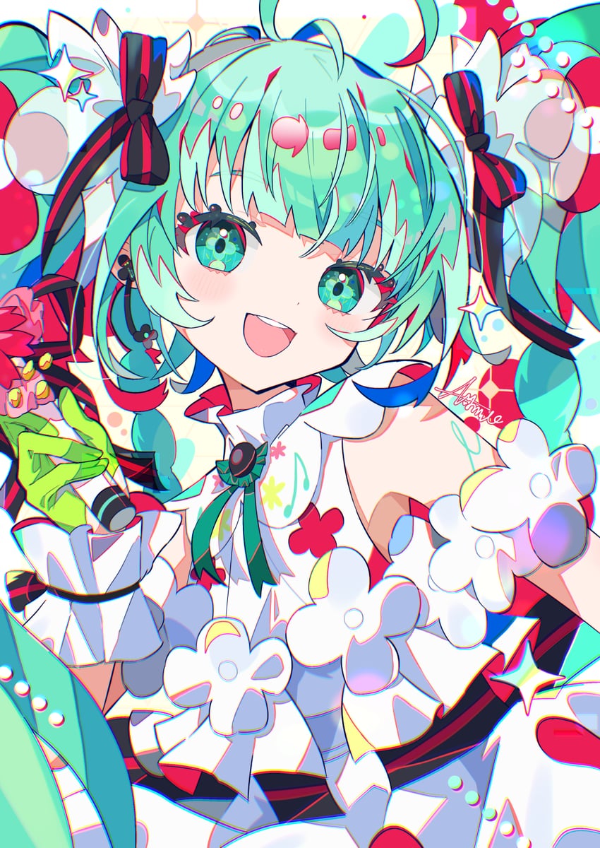 hatsune miku (vocaloid and 1 more) drawn by aramedraw