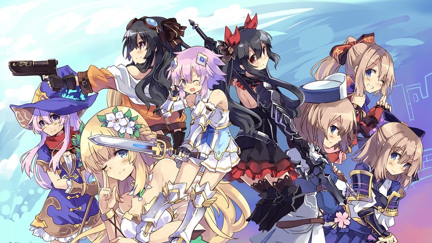 neptune, noire, nepgear, blanc, vert, and 3 more (neptune and 1 more) drawn by normaland