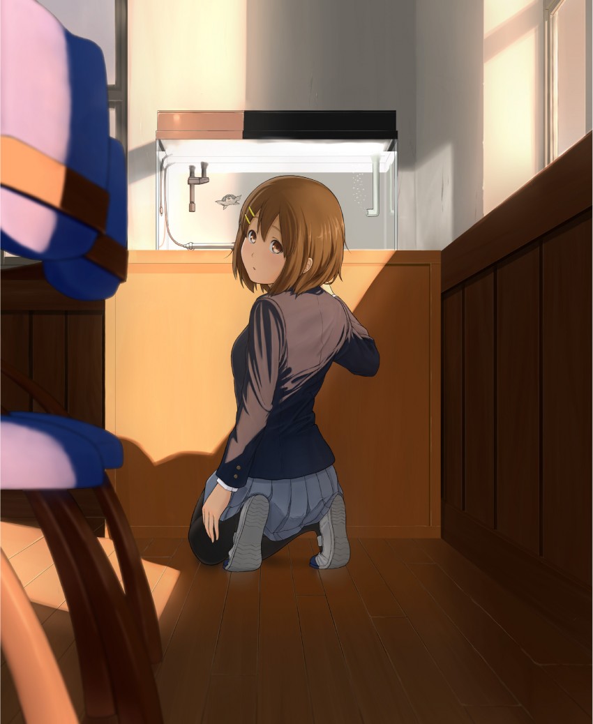 hirasawa yui and ton-chan (k-on!) drawn by nananichi