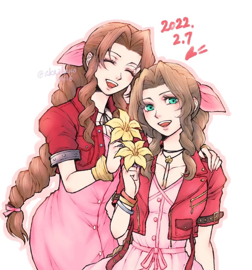 aerith gainsborough (final fantasy and 2 more) drawn by you_(blacknwhite)