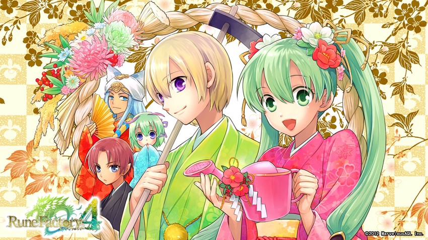 frey, kohaku, lest, leon, and doug (rune factory and 2 more) drawn by kawazoe_mariko