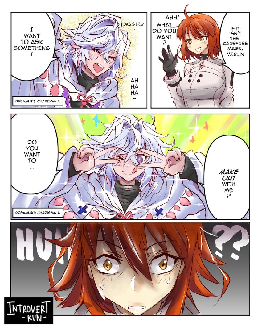 fujimaru ritsuka and merlin (fate and 1 more) drawn by introvert-kun