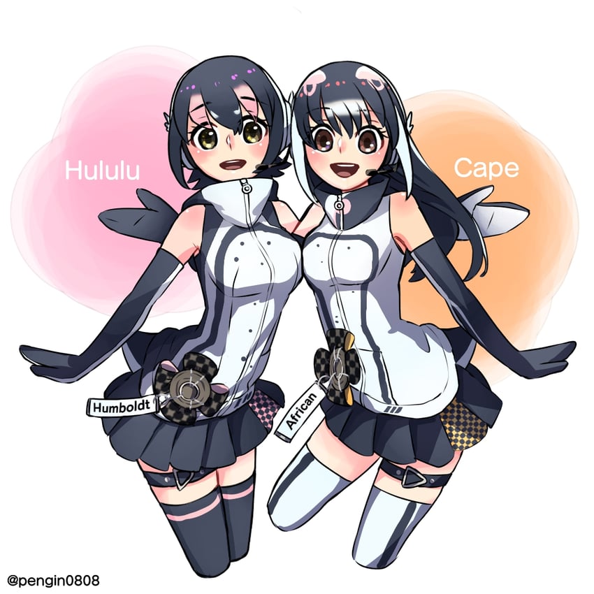 humboldt penguin and african penguin (kemono friends and 1 more) drawn by pengin0808