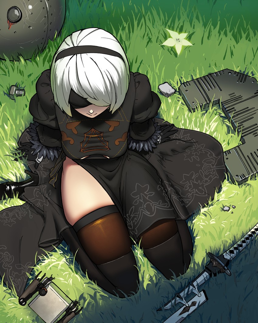2b and pod (nier and 1 more) drawn by purple_apple_(dydgns1220)