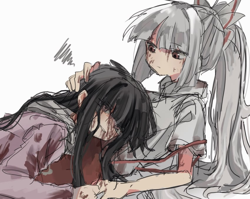 fujiwara no mokou and houraisan kaguya (touhou) drawn by hachi_6218