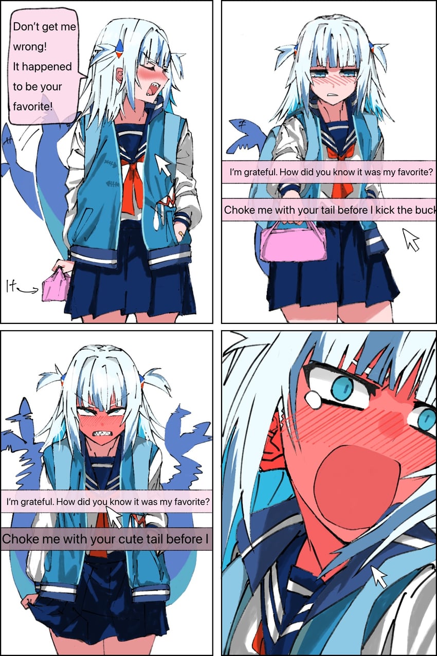 gawr gura (hololive and 1 more) drawn by carrot_011