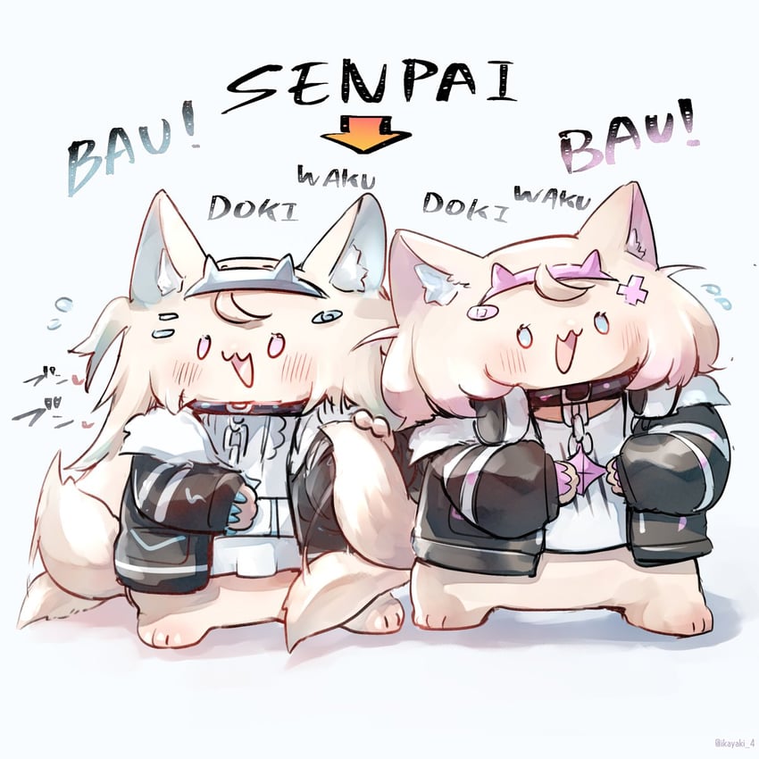 fuwawa abyssgard and mococo abyssgard (hololive and 1 more) drawn by ikayaki_(ikayaki4)