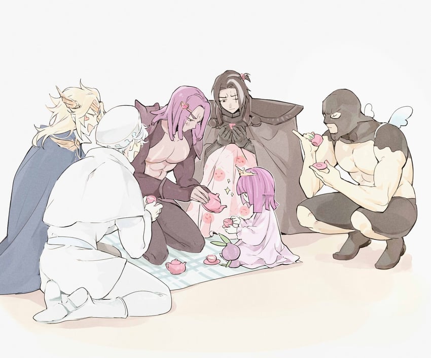 madeleine cookie, onion cookie, dark choco cookie, milk cookie, purple yam cookie, and 1 more (cookie run and 1 more) drawn by ha_yasen