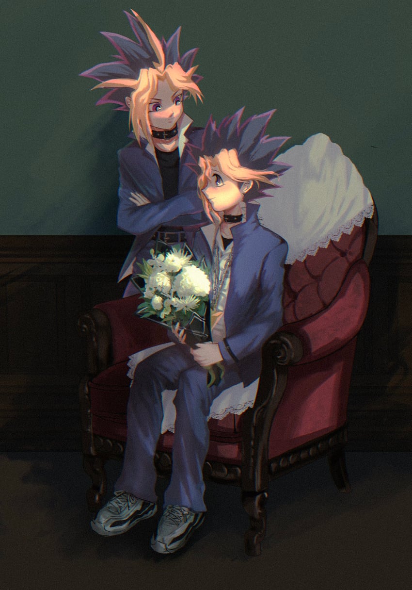 muto yugi and yami yugi (yu-gi-oh! and 1 more) drawn by spot_dian