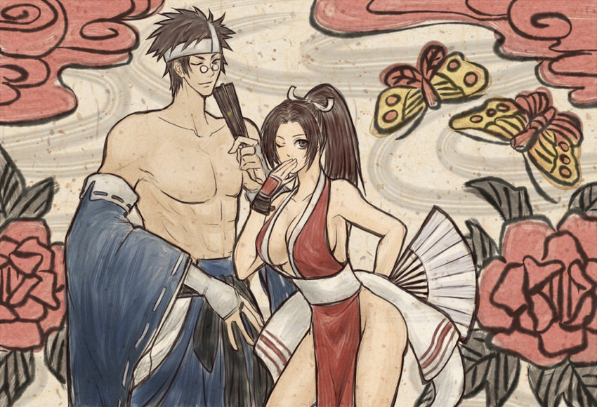 shiranui mai and mito anji (guilty gear and 3 more) drawn by mugennagi
