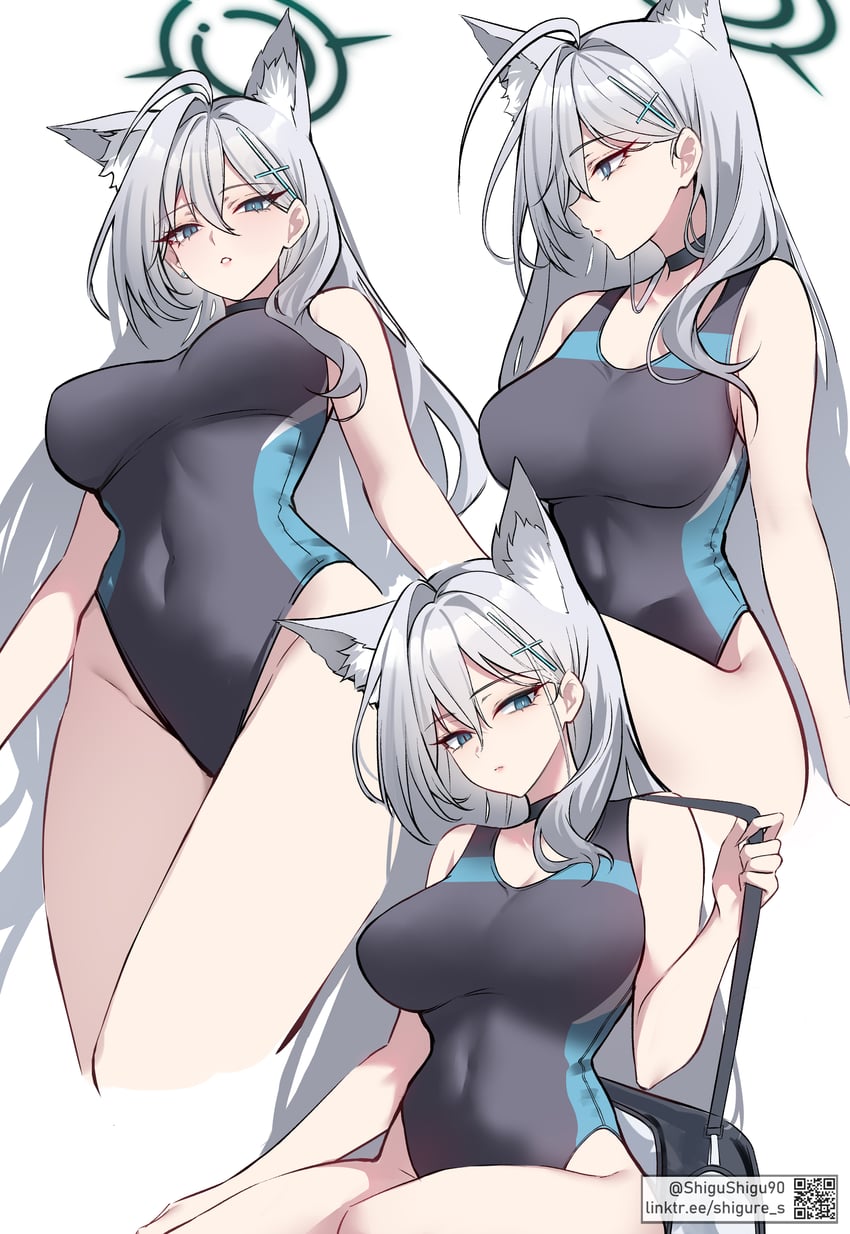shiroko and shiroko terror (blue archive) drawn by shigure_s