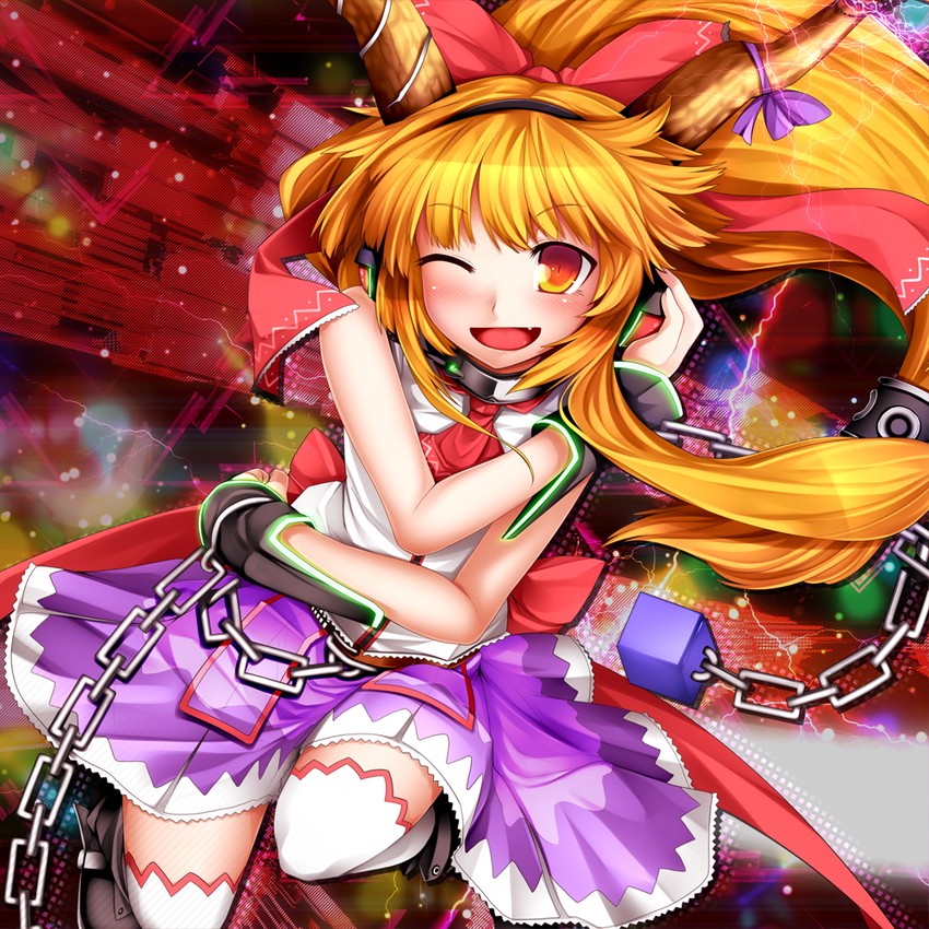ibuki suika (touhou) drawn by kazetto
