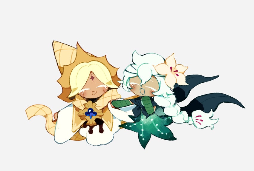 pure vanilla cookie and white lily cookie (cookie run and 1 more) drawn by melvi0