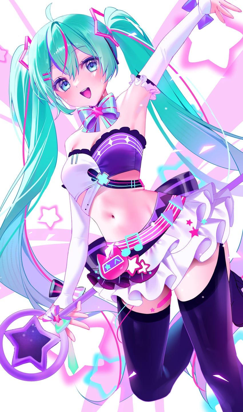 hatsune miku (vocaloid and 1 more) drawn by emduck