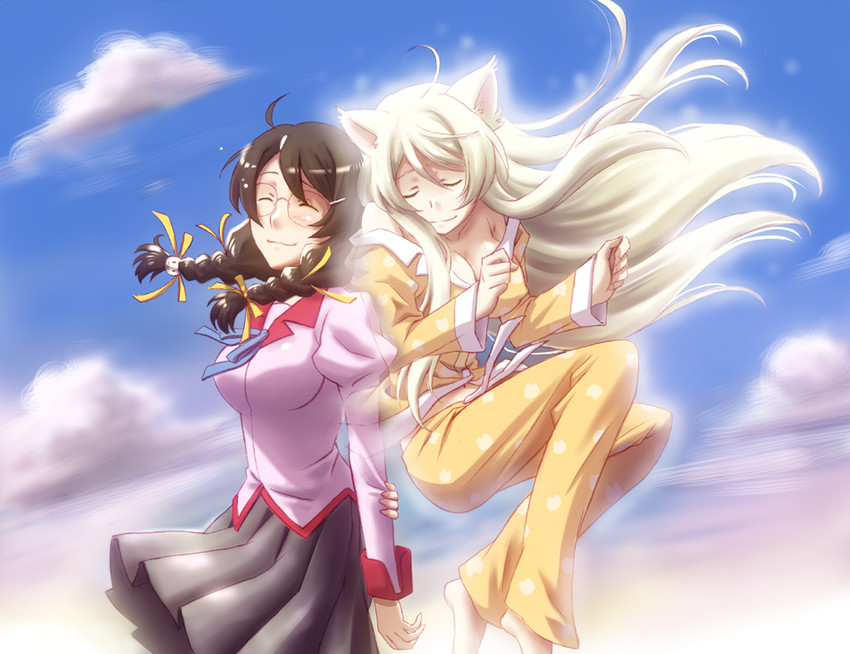 hanekawa tsubasa and black hanekawa (monogatari and 2 more) drawn by kiropin
