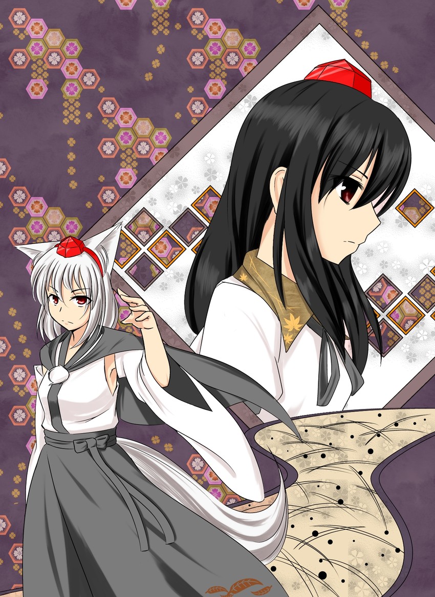 shameimaru aya and inubashiri momiji (touhou) drawn by kawanami_eito