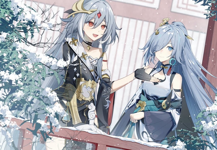 fu hua and herrscher of sentience (honkai and 1 more) drawn by saya_atang