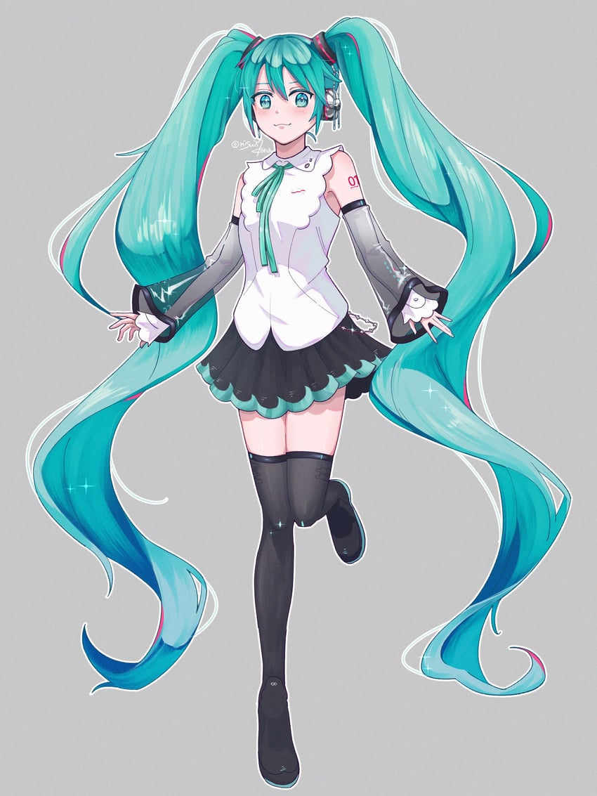 hatsune miku (vocaloid and 1 more) drawn by nisui57