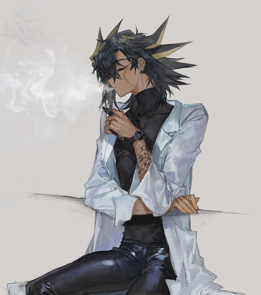 fudo yusei (yu-gi-oh! and 1 more) drawn by momentcorefly