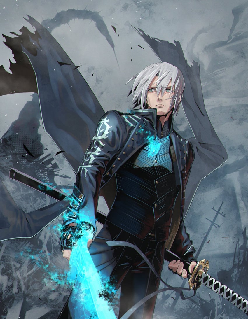 vergil (devil may cry and 1 more) drawn by greenkohgen