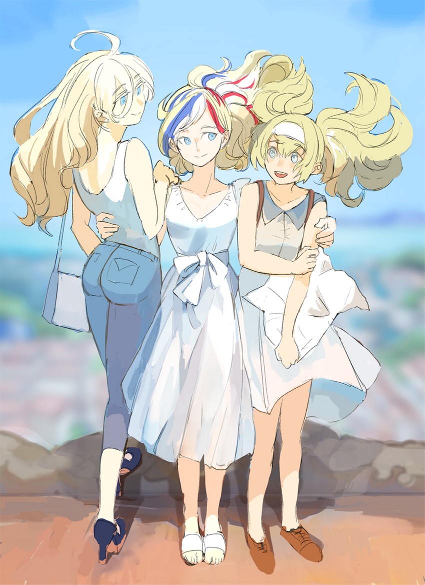 gambier bay, richelieu, and commandant teste (kantai collection) drawn by s22393