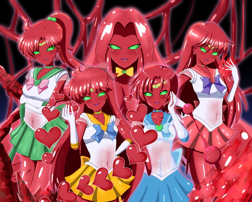 mizuno ami, aino minako, hino rei, kino makoto, sailor mercury, and 4 more (bishoujo senshi sailor moon and 1 more) drawn by rethnick