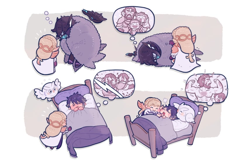 sharena, alfonse, feh, lif, henriette, and 1 more (fire emblem and 1 more) drawn by mushi_rags
