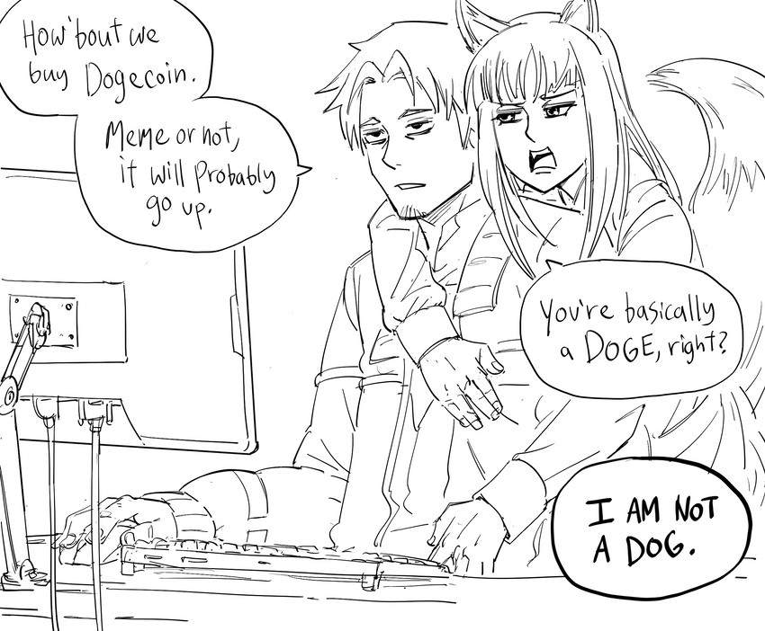 holo and craft lawrence (spice and wolf) drawn by bb_(baalbuddy)