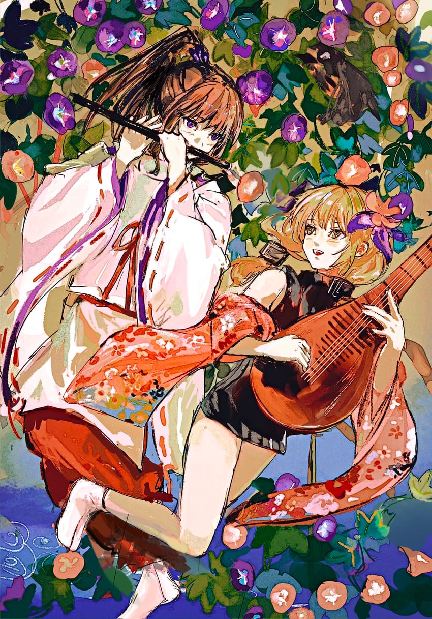 houjou tokiyuki and sasaki mima (nige jouzu no wakagimi) drawn by ashashio