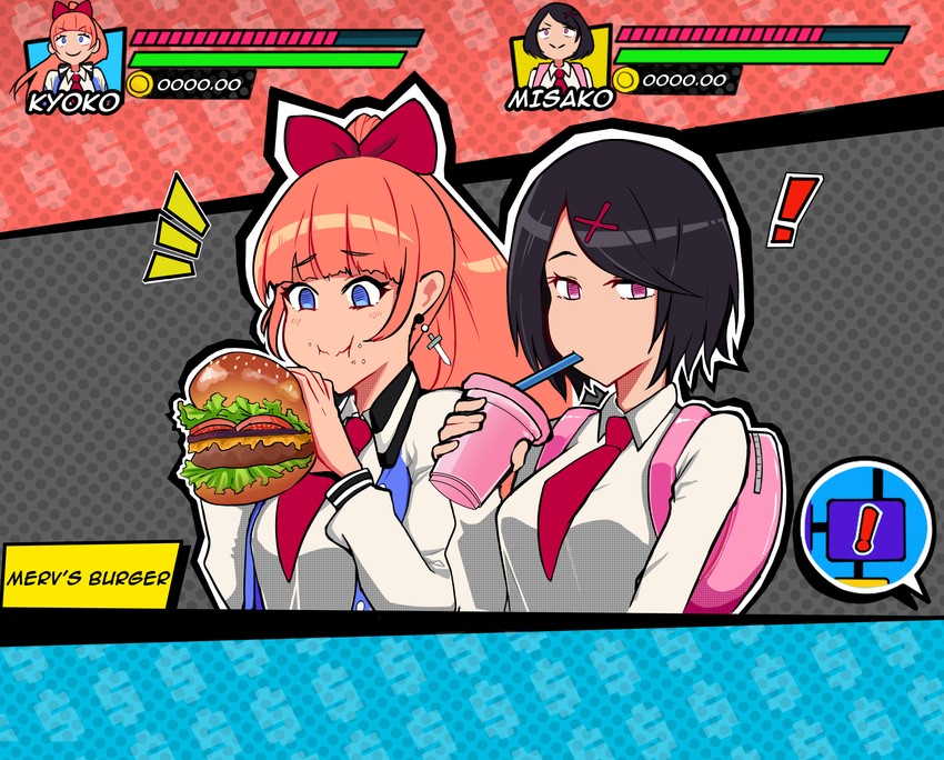 kyoko and misako (kunio-kun series and 1 more) drawn by monkeyymagicc