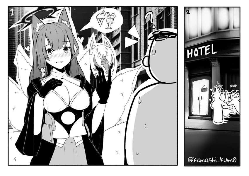 sensei, doodle sensei, wakamo, and akagi (blue archive and 1 more) drawn by kanashi_kum0