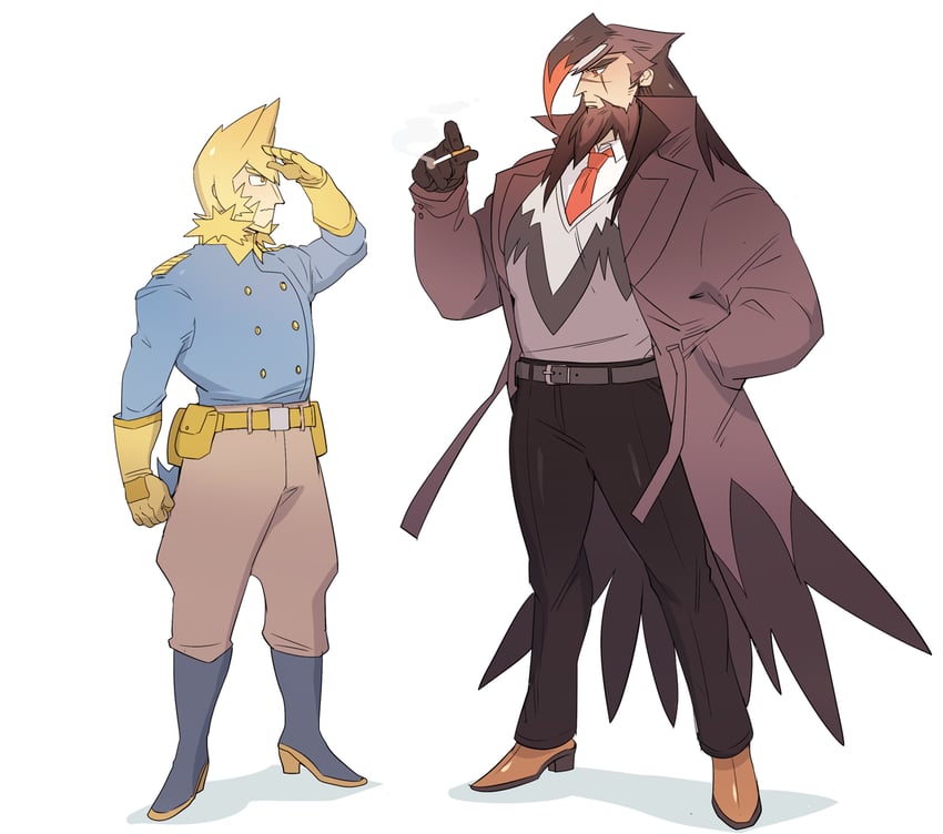 staraptor and manectric (pokemon) drawn by nyaph