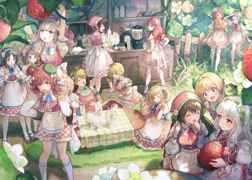shijou takane, tachibana arisu, hagiwara yukiho, serizawa asahi, komiya kaho, and 10 more (idolmaster and 7 more) drawn by kuroda_kuroko