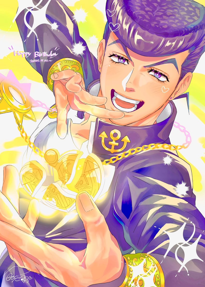 higashikata josuke (jojo no kimyou na bouken and 1 more) drawn by kotogre