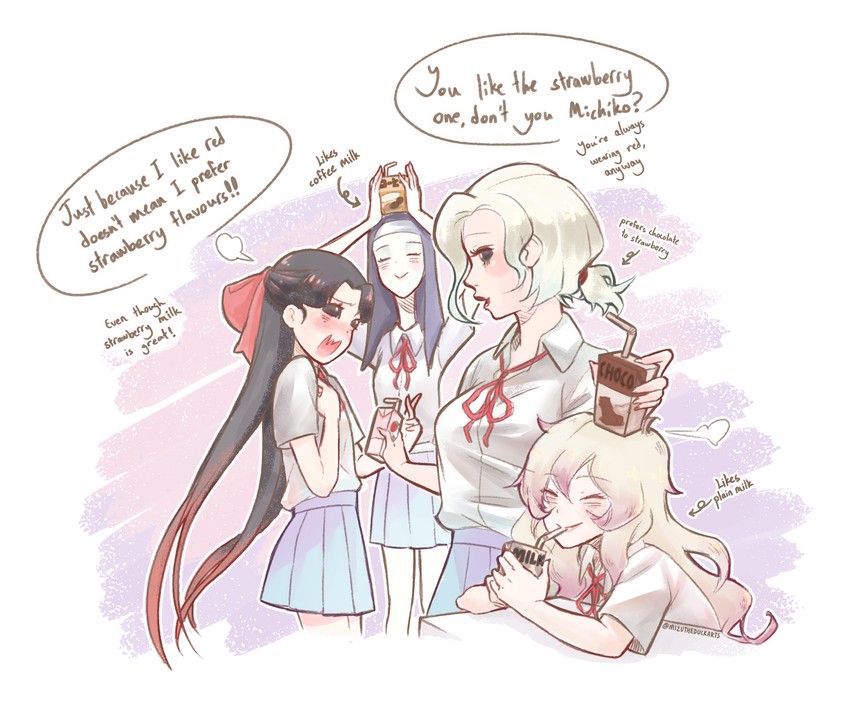 mary, michiko, galatea, and ann (identity v) drawn by theduckarts