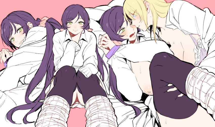tojo nozomi and ayase eli (love live! and 1 more) drawn by ikarin