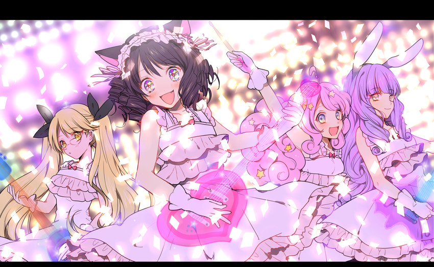 cyan, retoree, chuchu, and moa (show by rock!!) drawn by koko_(kotobutyann)