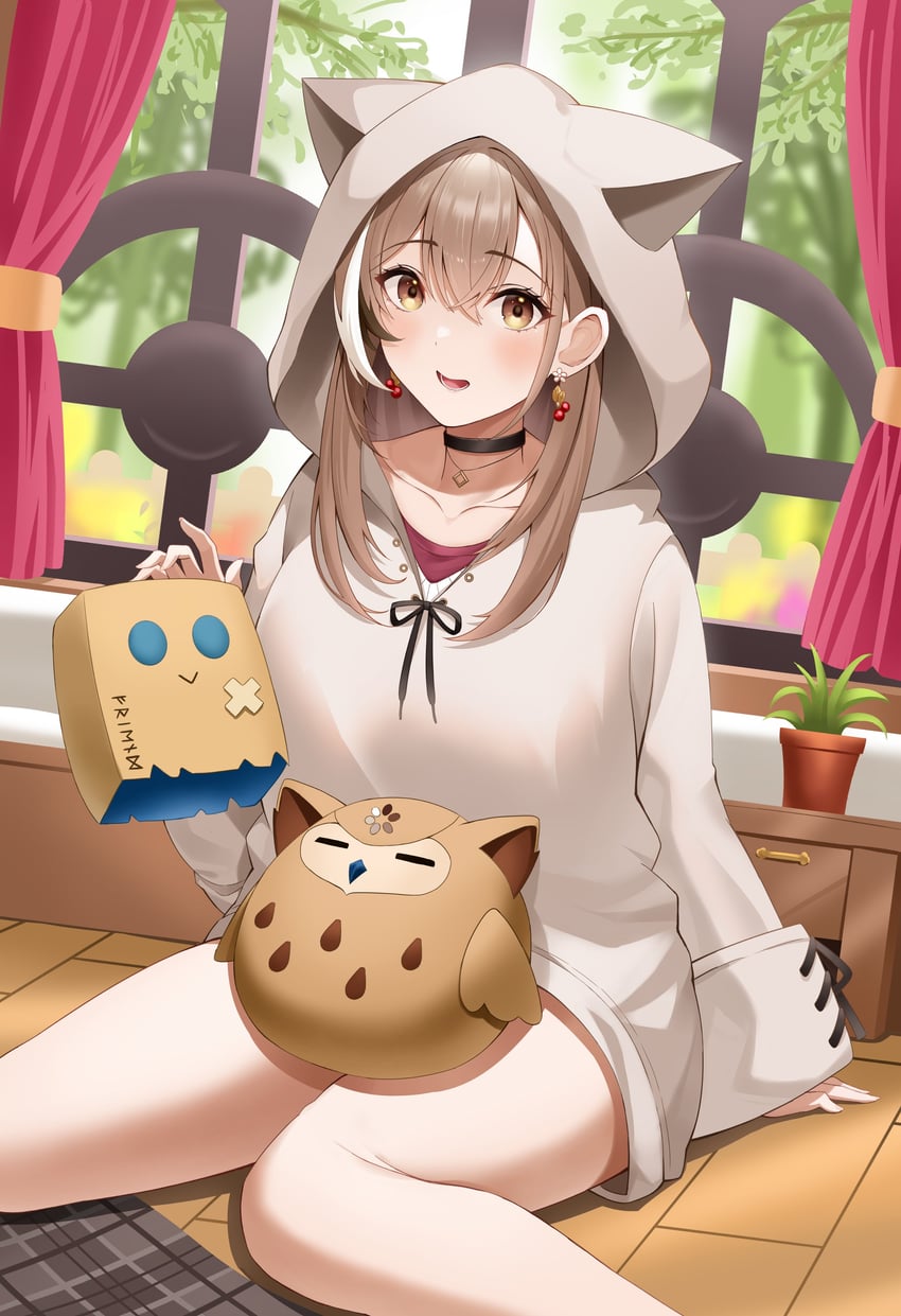 nanashi mumei, friend, and hootsie (hololive and 1 more) drawn by roina_(effj7473)