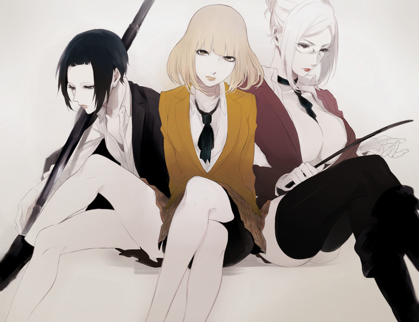 shiraki meiko, midorikawa hana, and bettou risa (prison school) drawn by asarai