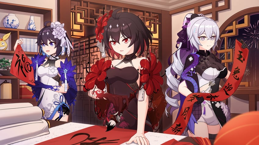 bronya zaychik, seele vollerei, and seele (honkai and 1 more) drawn by broseele