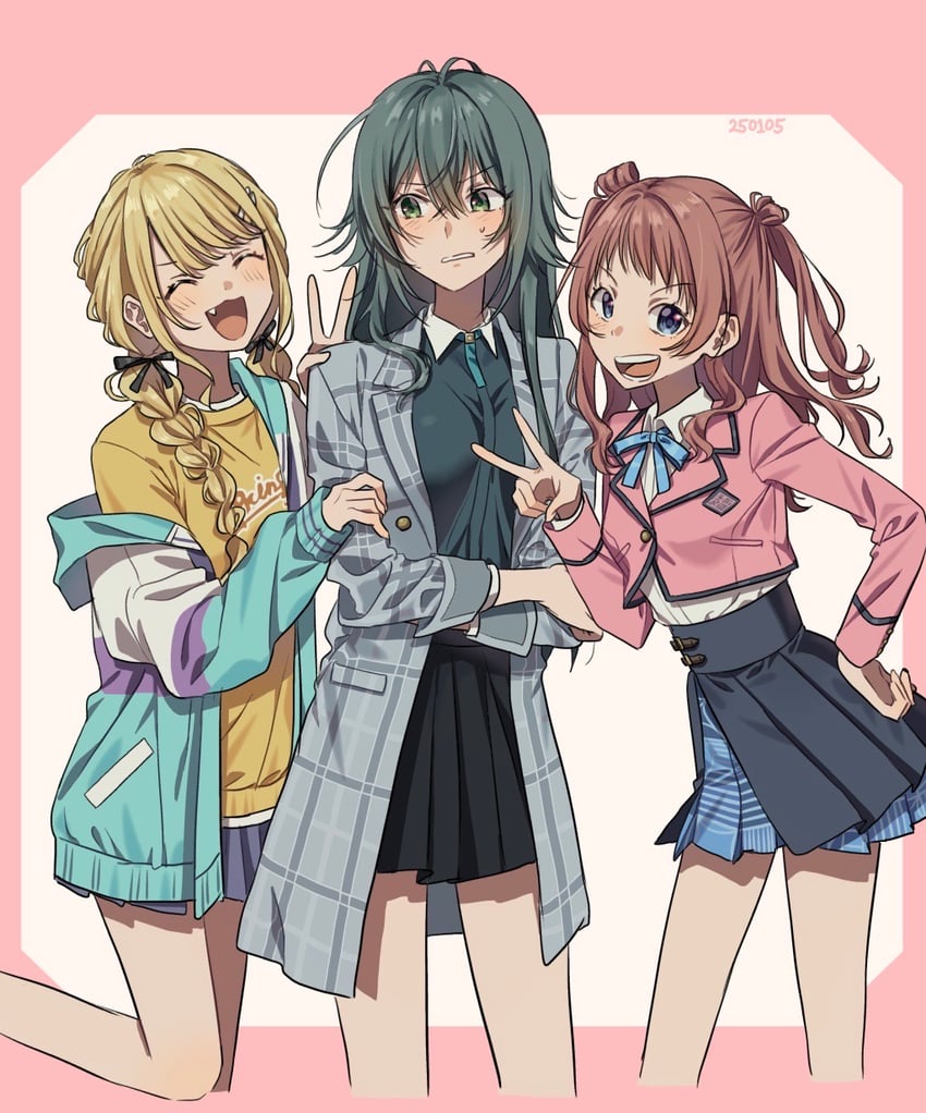 fujita kotone, hanami saki, and tsukimura temari (idolmaster and 1 more) drawn by nupi_000