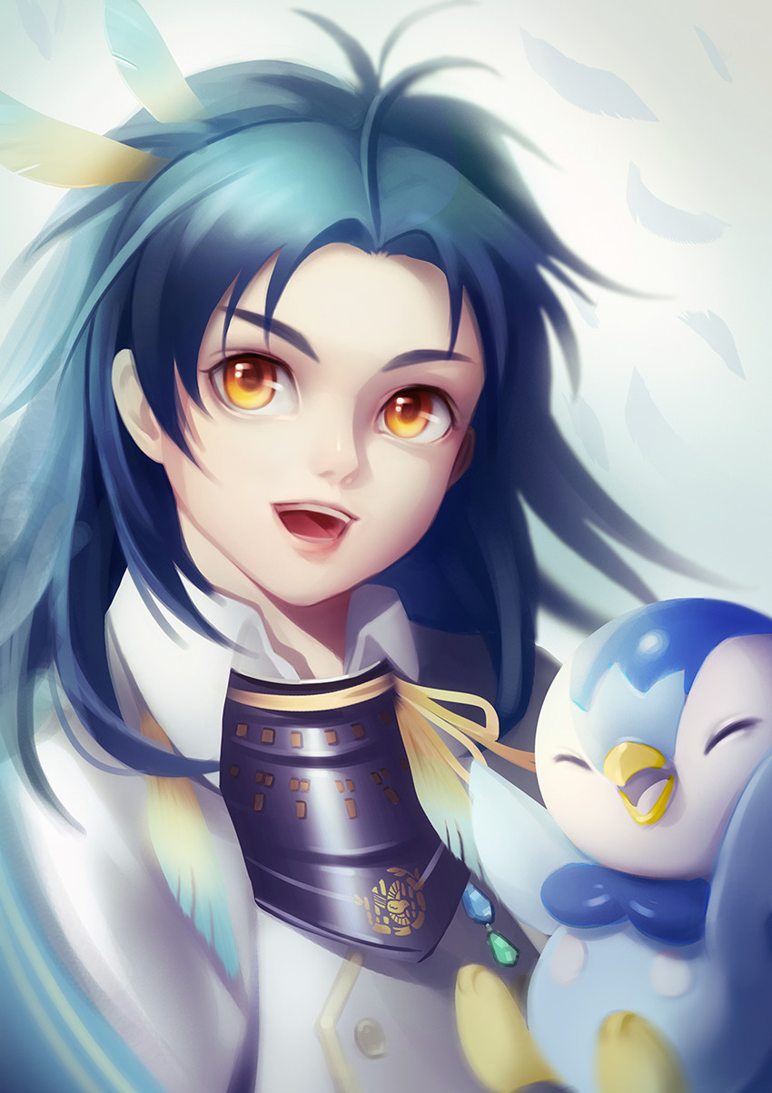 piplup and taikogane sadamune (pokemon and 1 more) drawn by elyoncat