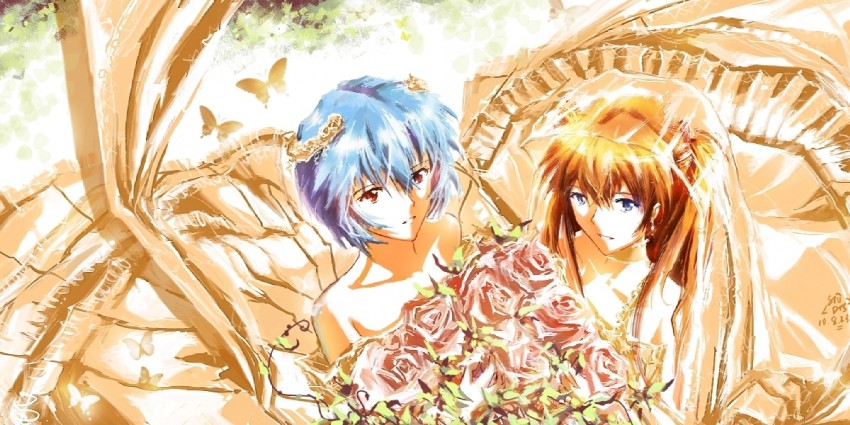 souryuu asuka langley and ayanami rei (neon genesis evangelion) drawn by stu_dts