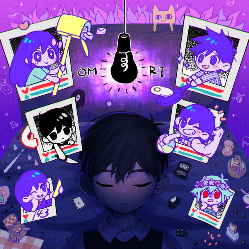 sunny, omori, basil, aubrey, mari, and 5 more (omori) drawn by toastytoast