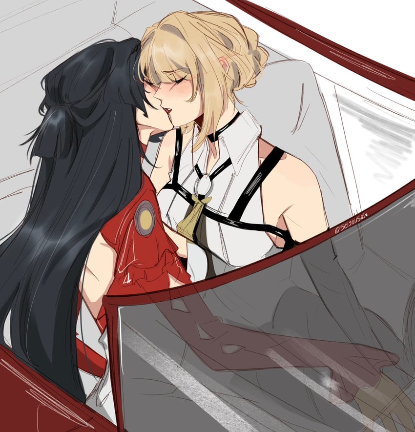 evelyn chevalier and astra yao (zenless zone zero) drawn by seijousai