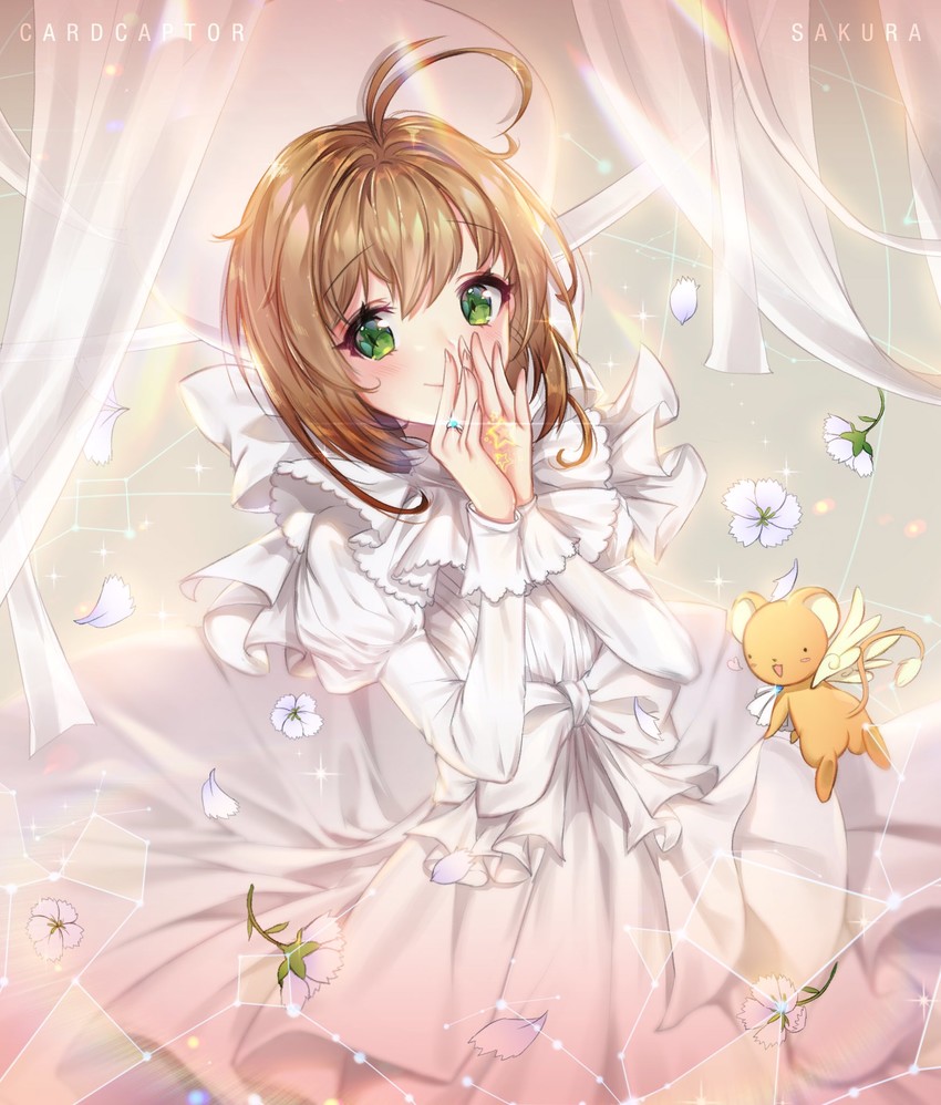 kinomoto sakura and kero (cardcaptor sakura) drawn by snow_is