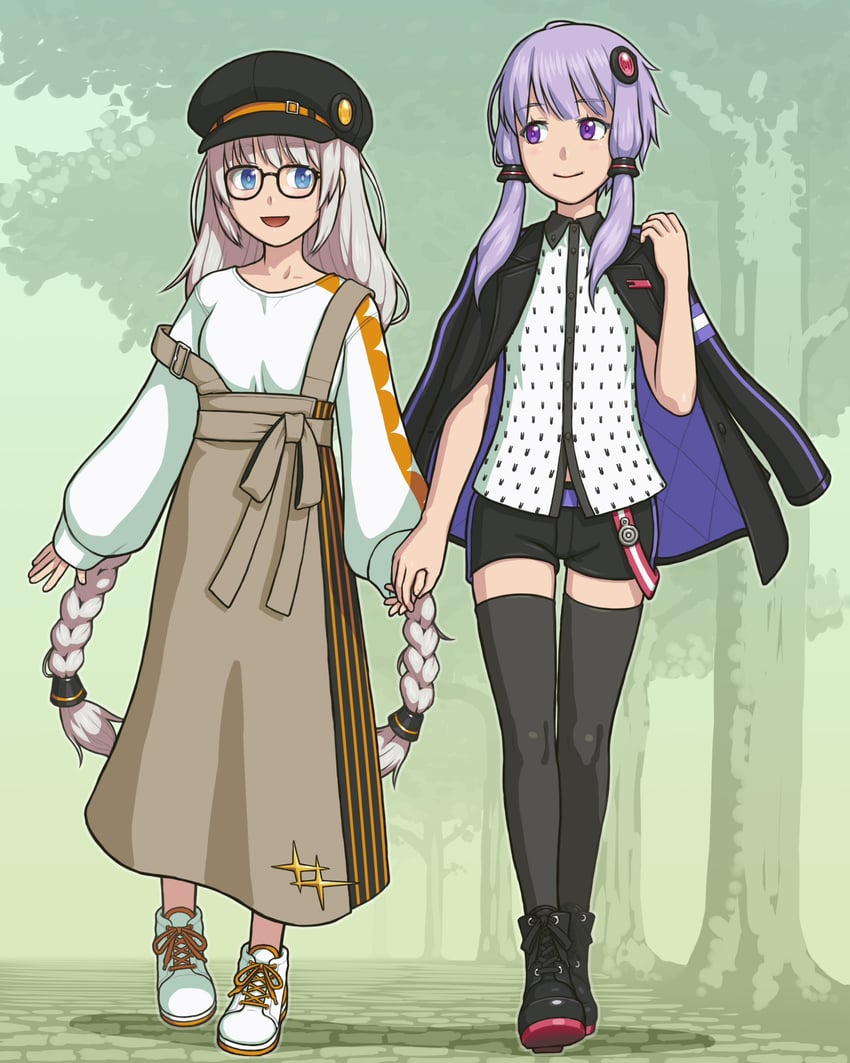 yuzuki yukari and kizuna akari (vocaloid and 2 more) drawn by sadaharu_(nicoseiga645206)