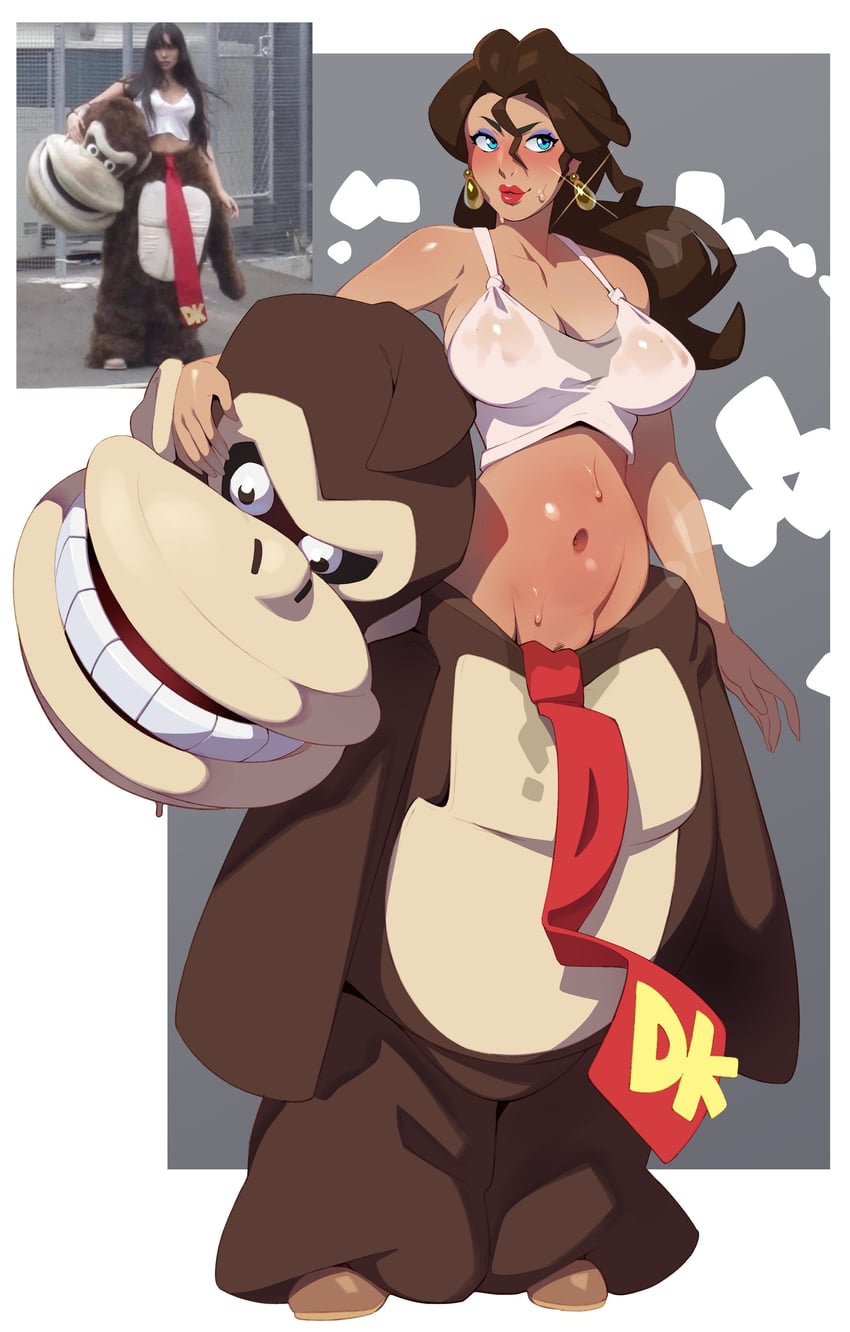 donkey kong and pauline (mario and 1 more) drawn by combos_&_doodles