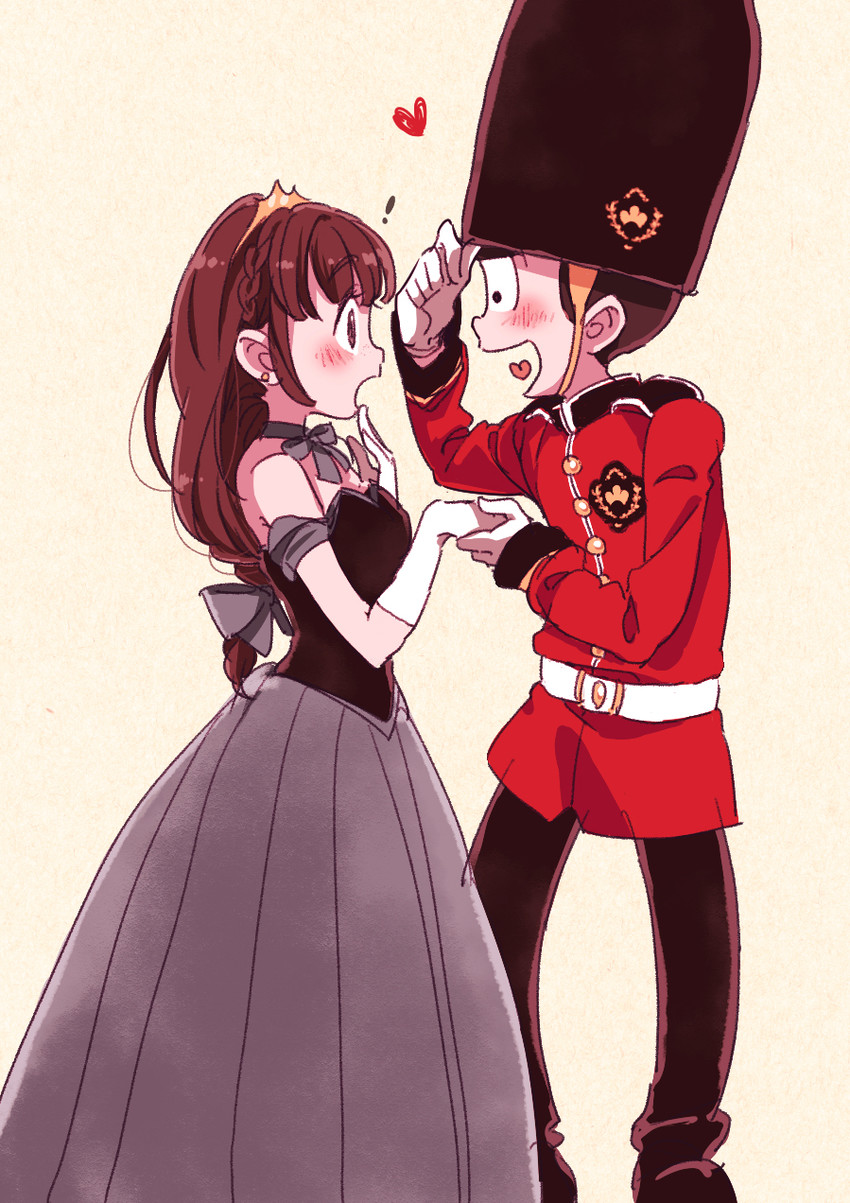 matsuno jyushimatsu and jyushimatsu's girlfriend (osomatsu and 2 more) drawn by yamano_(151515)