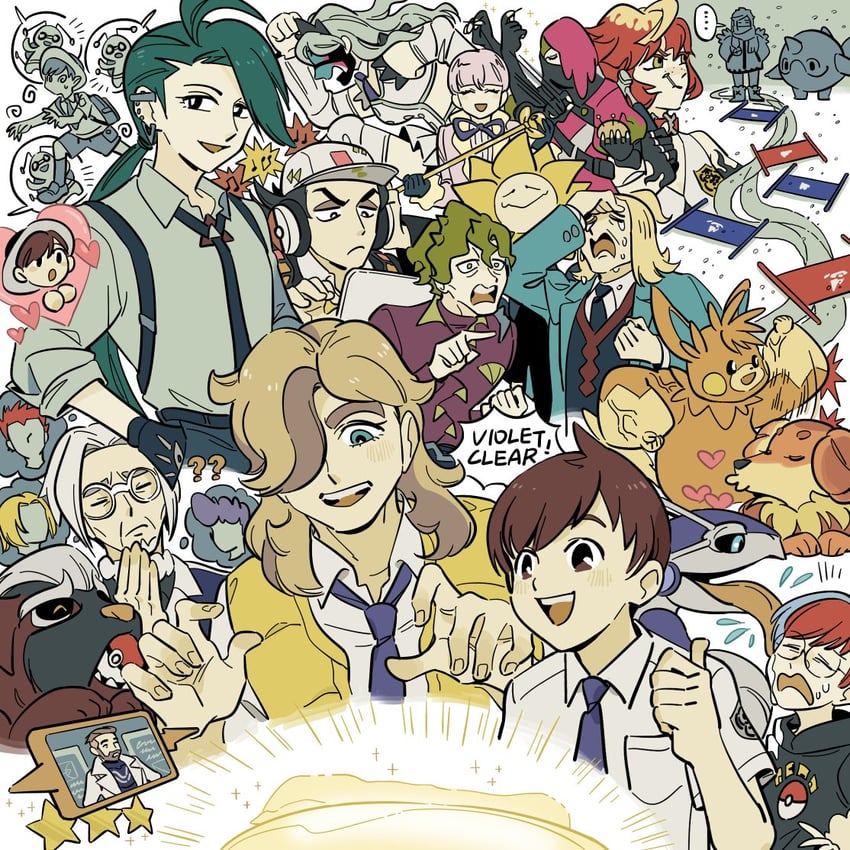 rotom, rika, rotom phone, florian, grusha, and 18 more (pokemon and 1 more) drawn by migonado